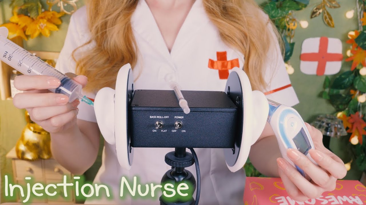 ASMR(русский субтитры) звук ушного шприца, медсестра | Injection Nurse.