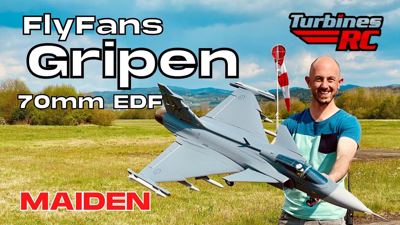 *NEW* FlyFans Saab JAS-39 Gripen 70mm EDF Jet PNP | MAIDEN FLIGHT | (English/Français) 4K 60fps