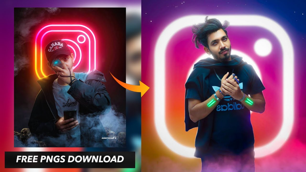 Instagram Glowing Concept Tutorial PicsArt Lightroom Saarvendra Neon Glowing Photo Editing Saarvenda