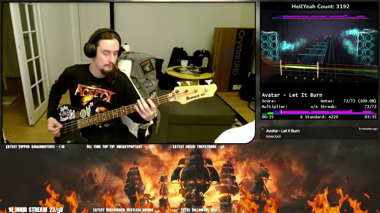 Avatar - Let It Burn (Rocksmith Bass) 100% notestreak