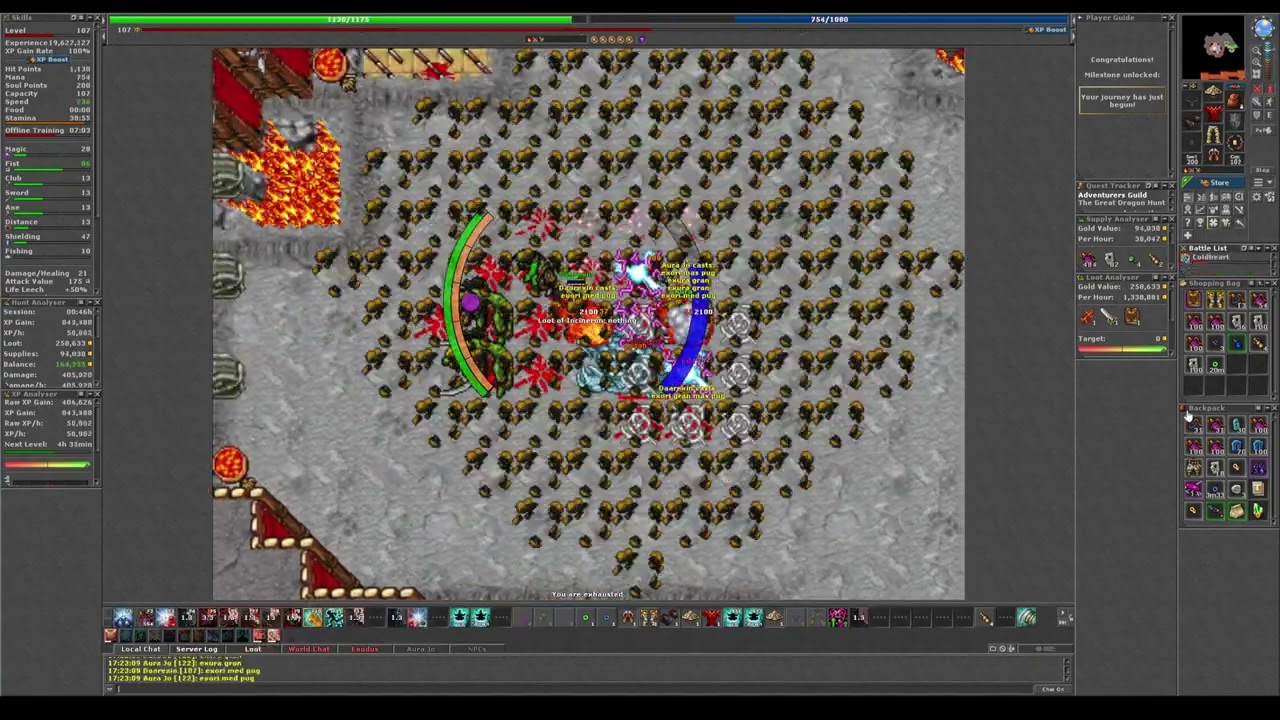 TIBIA - 107 + 122 LVL MONK MORTAL COMBAT