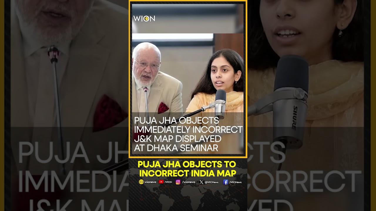 WATCH: Indian Diplomat Puja Jha Objects to 'Incorrect' India Map at Bangladesh Seminar