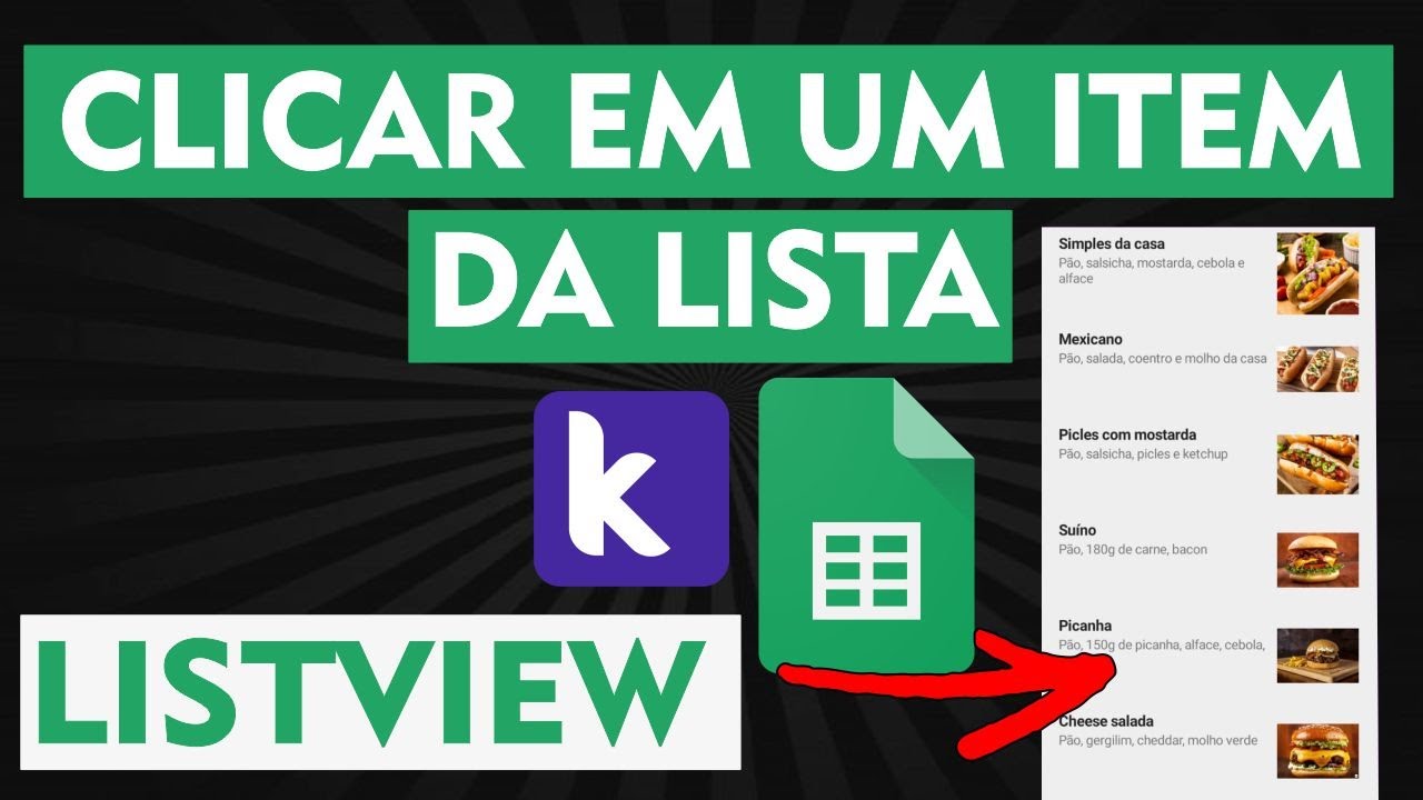 Como Clicar no LisView Integrado a Planilha Google  - Kodular | MIT App Inventor | Thunkable