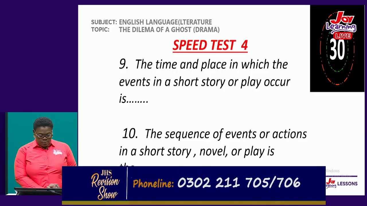 JHS Revision Show - English language(literature) Dilemma of a ghost (Drama) (21- 09 - 22)
