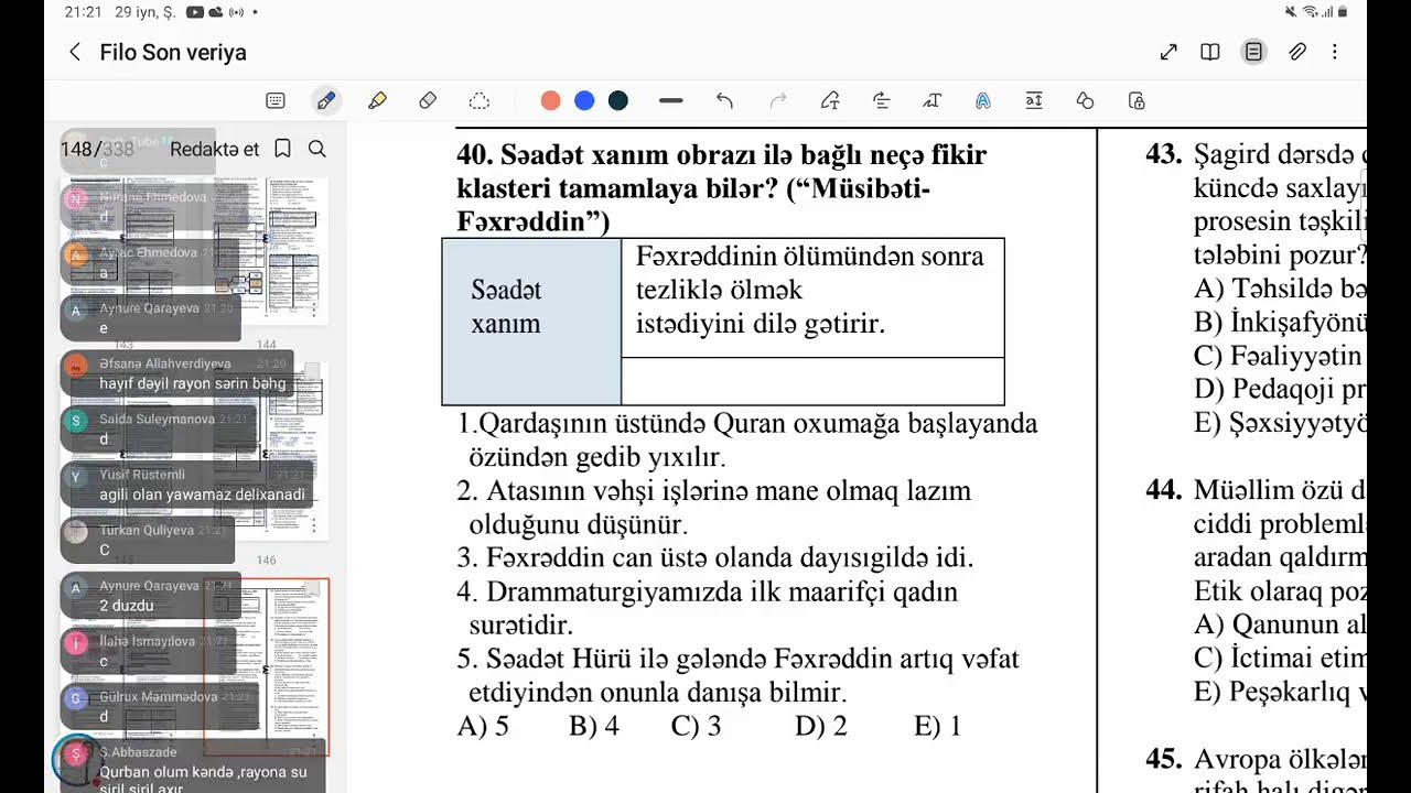 Ədəbiyyat canlı test