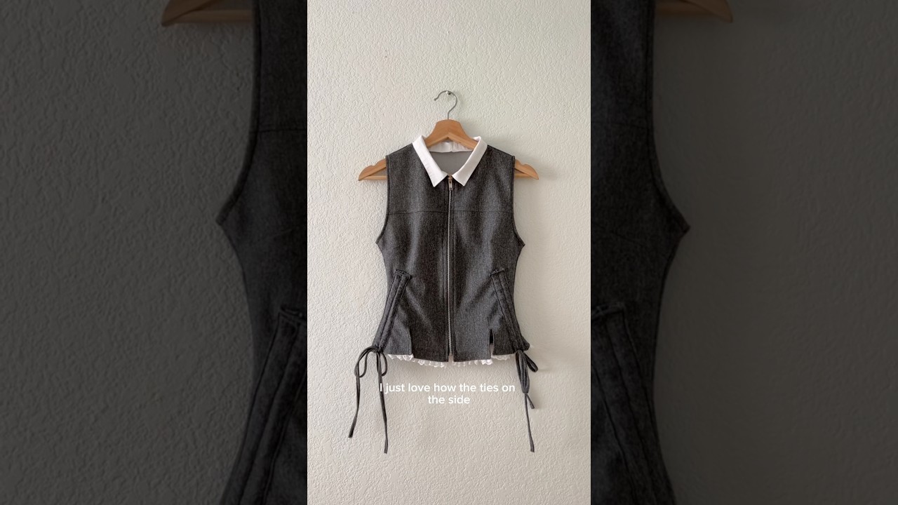 old zip up &rarr; Shushu/Tong & SIAA inspired top 🎀 #upcycling #thriftflip #sewing