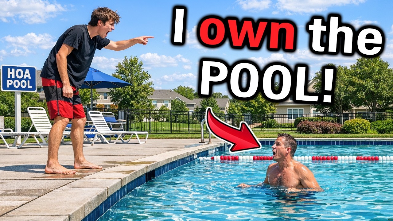 HOA Karen’s Spoiled Son Ordered me to leave Pool.. Unaware I’m The Land Owner!