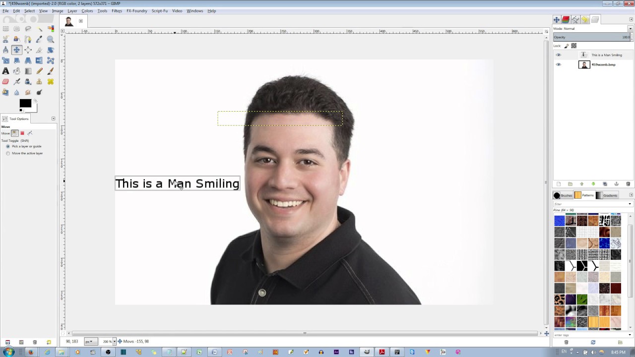 How do you align text to the edges of an image in GIMP