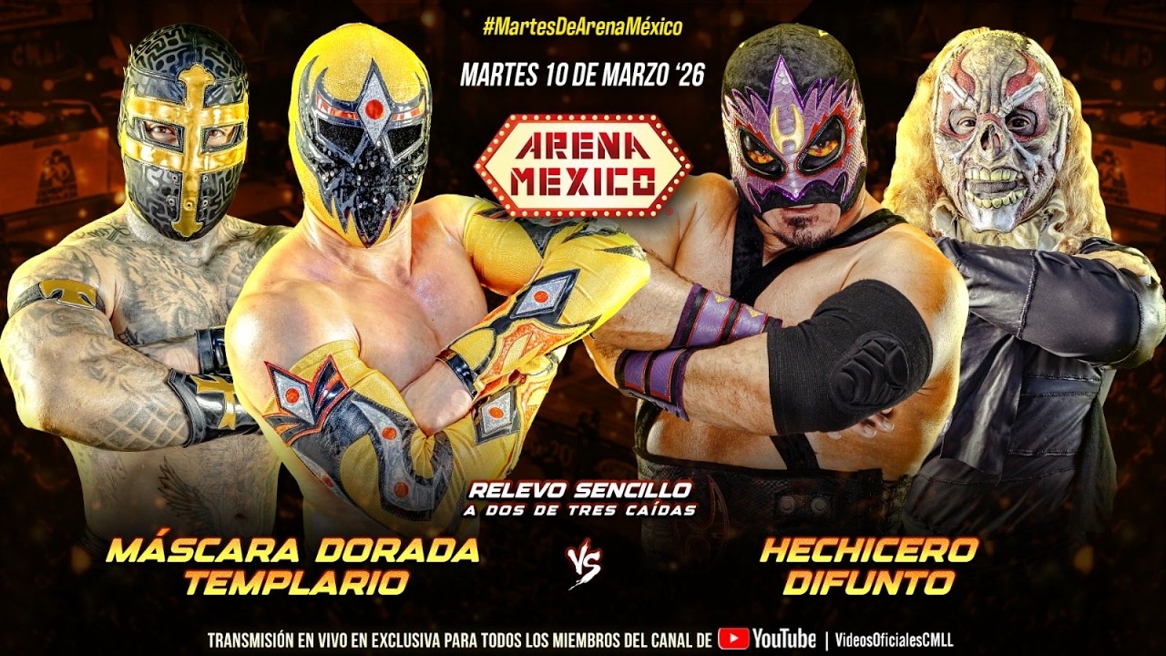 CMLL HIGHLIGHTS  10 DE MARZO ´26 || MÁSCARA DORADA Y TEMPLARIO VS HECHICERO Y DIFUNTO