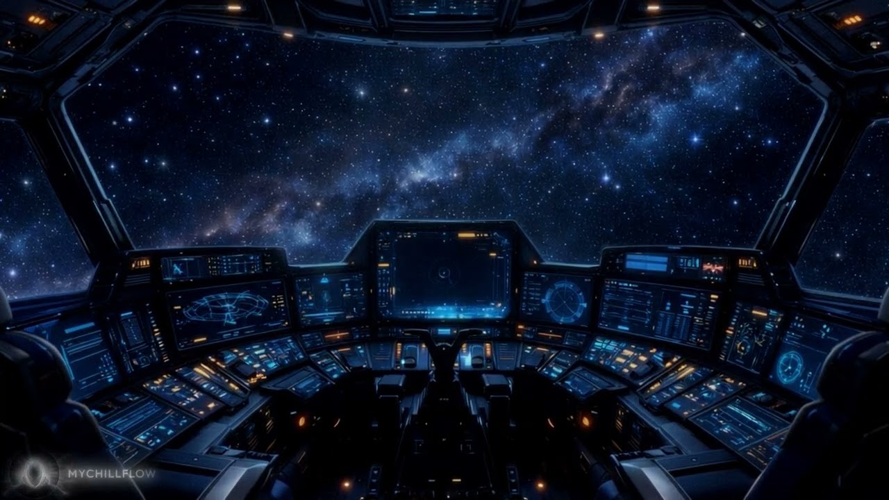 Spaceship Cockpit Ambience | Calm Engine Hum for Sleep & Focus | MYCHILLFLOW