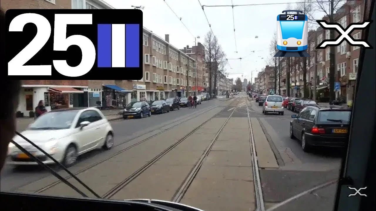 🚊 GVB Amsterdam Tramlijn 25 Cabinerit, President Kennedylaan - Centraal Station Driver's view POV