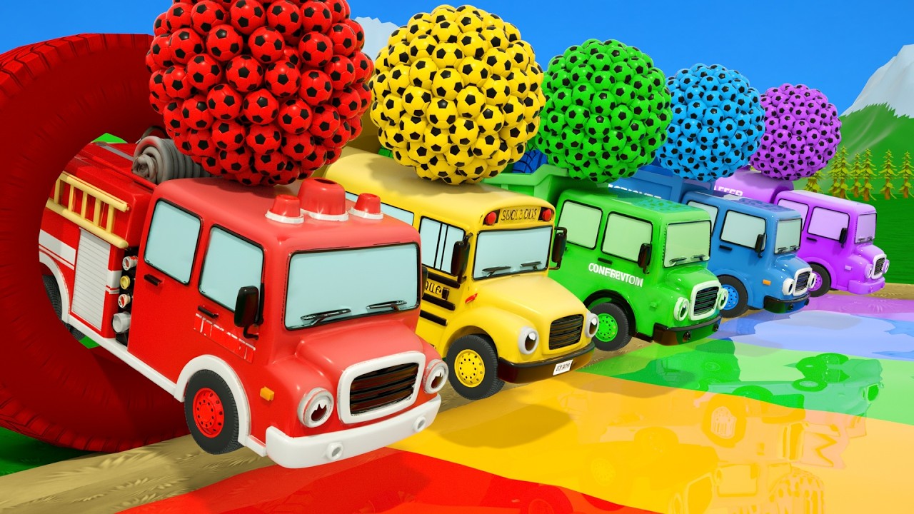 Cinco Patitos - Aprende los colores de los coches para niños - Canciones infantiles