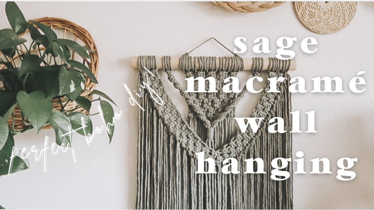 TUTORIAL ~ macramé wall hanging | boho diy home decor | sage macrame tapestry | beg. + inter. level