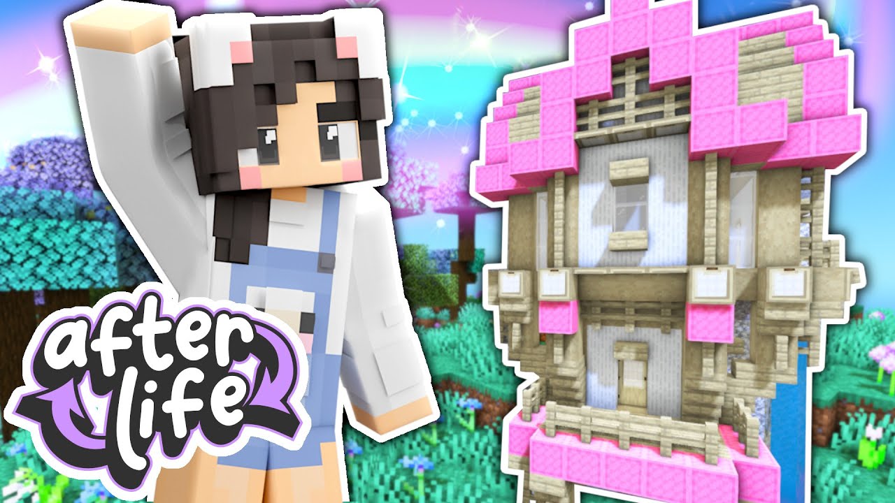 💜Строю свой стартовый дом для выживания! Minecraft Afterlife SMP Ep.1