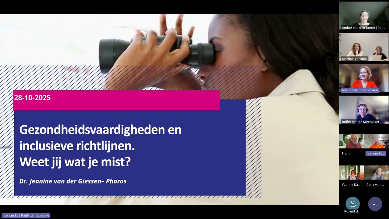 Webinar over Gezondheidsvaardigheden en inclusieve richtlijnen