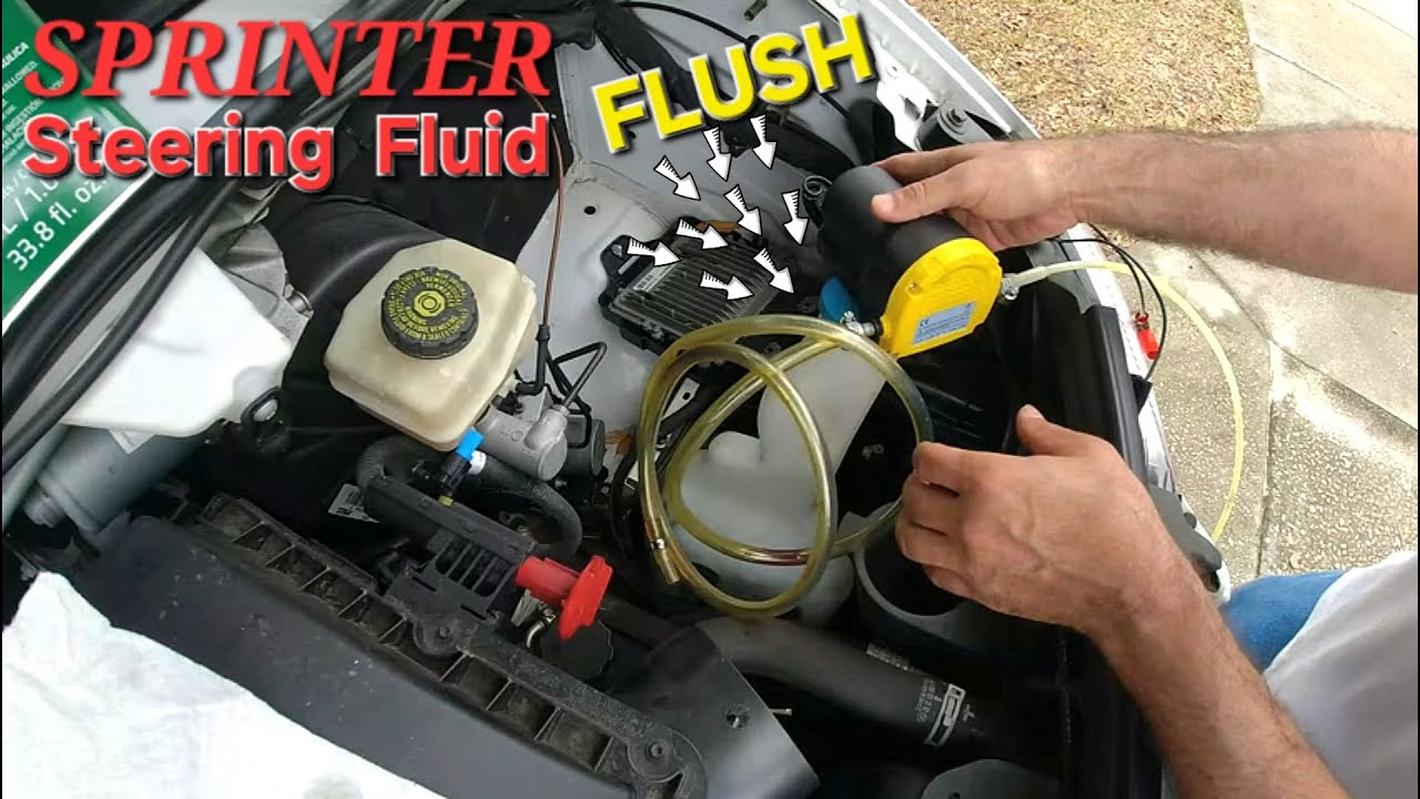 Sprinter Power Steering Fluid flush and Hose replacement DIY Mercedes Sprinter