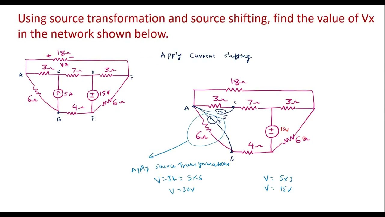 Find Vx using Source Transformation and Source shifting.