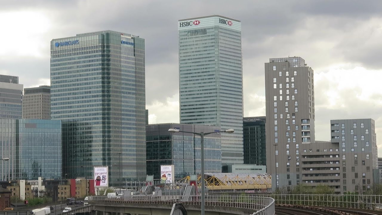 London. Riding the DLR train from Beckton to Tower Gateway