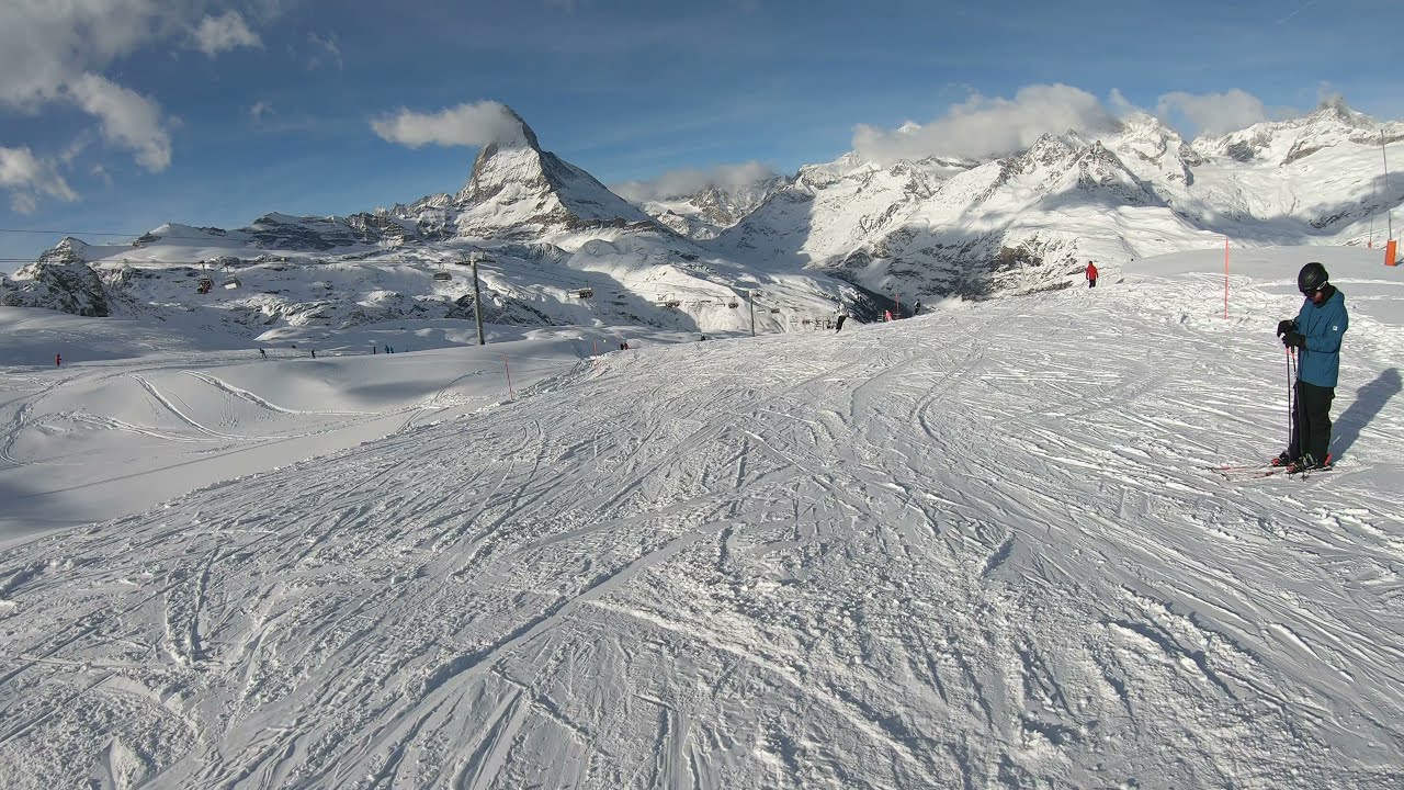 Zermatt - Pist No 35 - Gifthittli to Riffelberg - Great views of Matterhorn, Swiss Alps