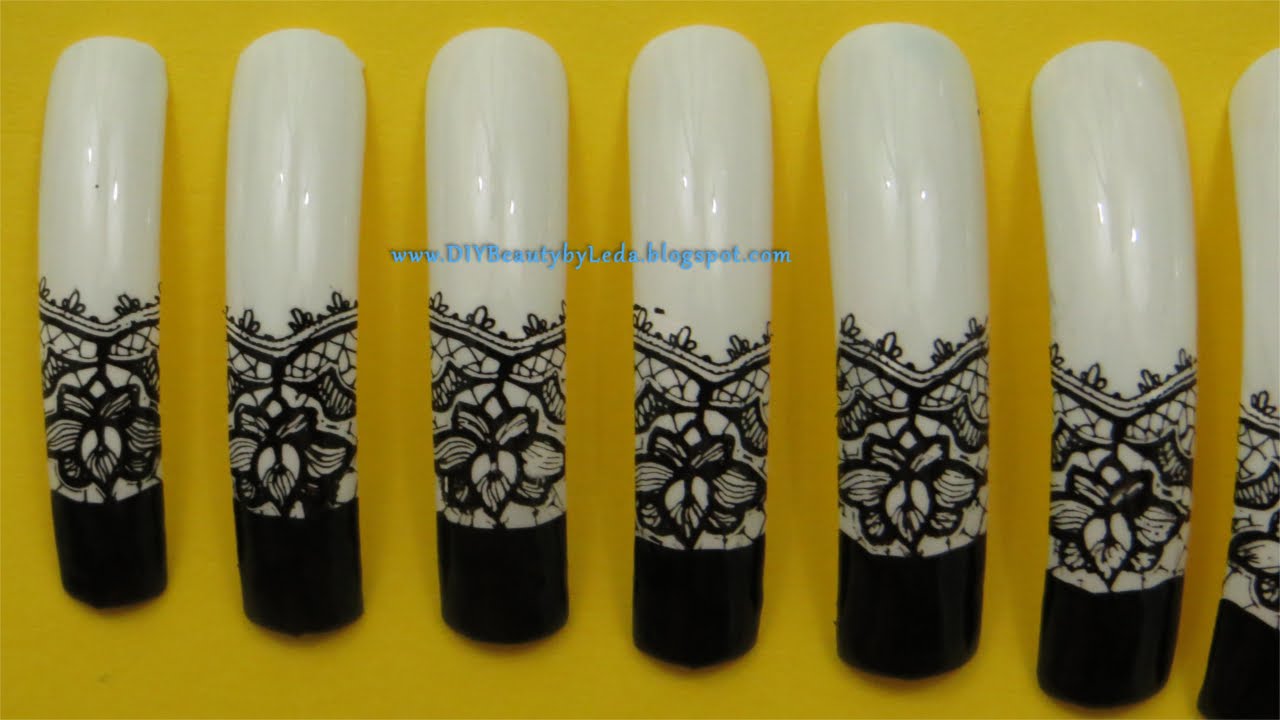 GNbL - Black Lace on a French Manicure