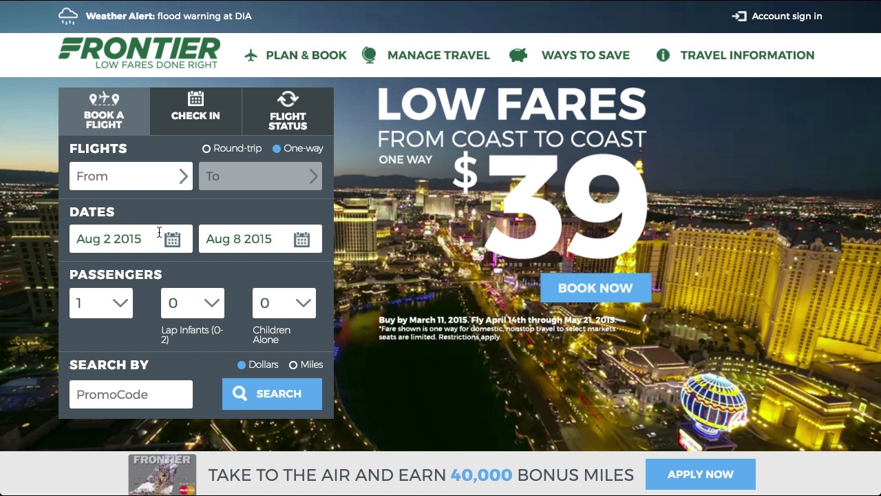 frontier book a flight