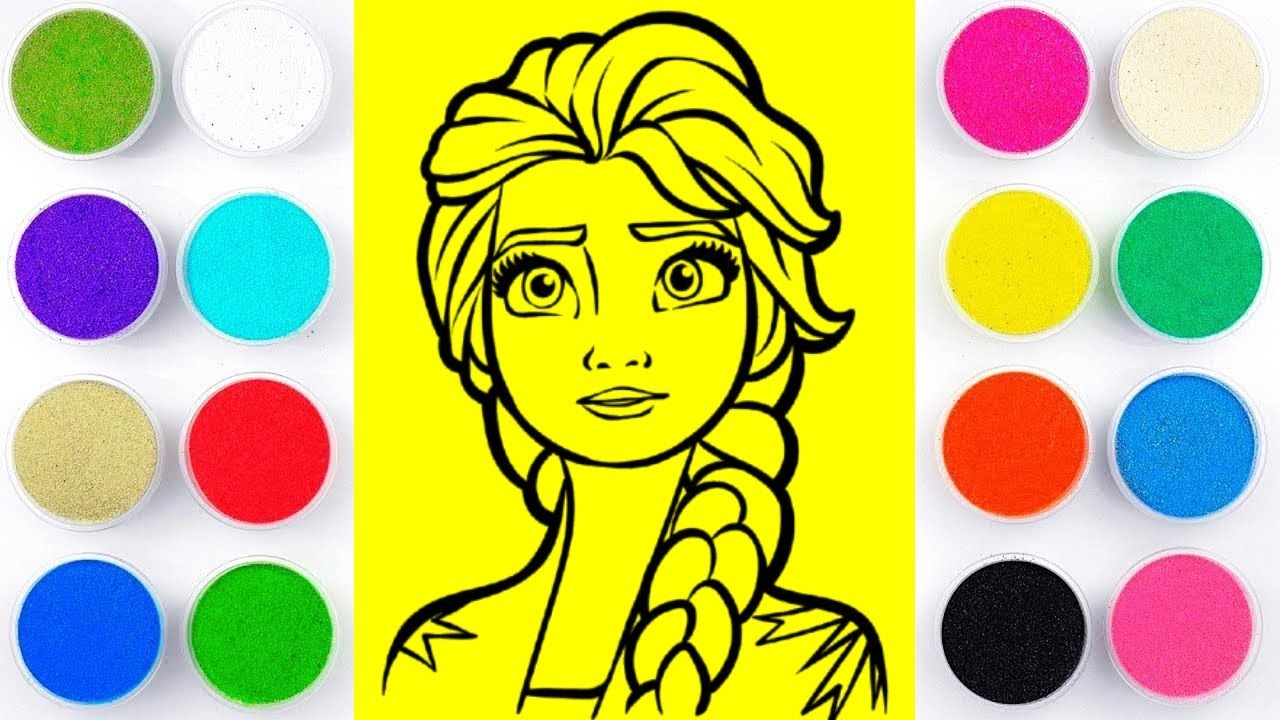 Frozen Elsa Princess Sand Painting Coloring For Kids And Toddlers