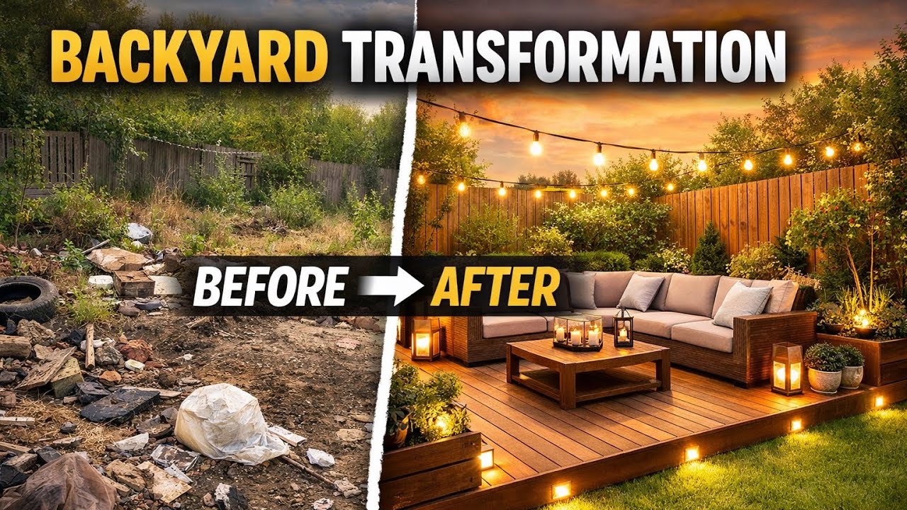 From Trash Backyard to Cozy Garden Lounge | Satisfying Timelapse Transformation
