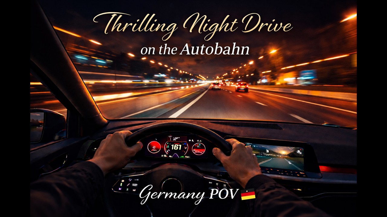 POV Night Drive in Germany 🇩🇪 | Calm Autobahn POV | VW Golf GTI