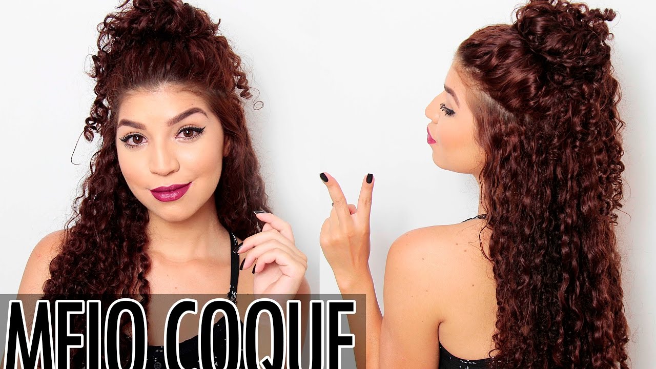 PENTEADO DA MODA: MEIO COQUE para CABELO CACHEADO | Por Jessica Melo