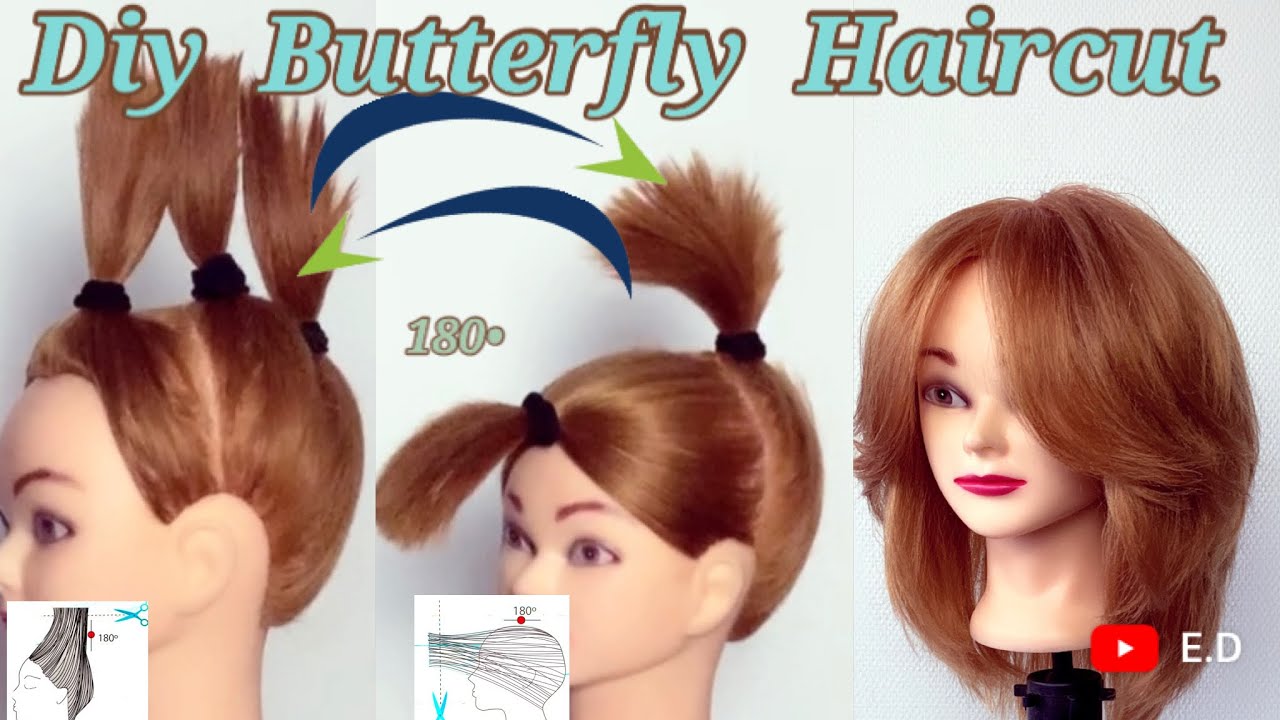 DIY BUTTERFLY HAIRCUT 🦋corte de mariposa hazlo tu mism✂️Coupe papillon