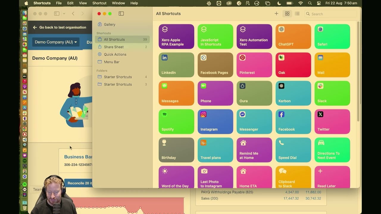 Using Apple Shortcuts for RPA in Xero