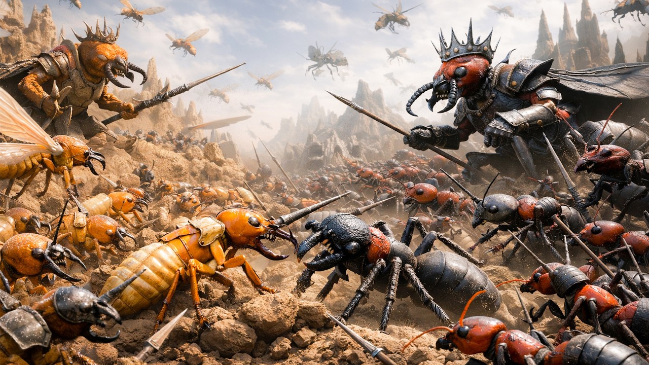 Insect War Chaos! 🐜⚔️ Termites vs. Ants in a Fierce Battle! | Funny Insect Animation