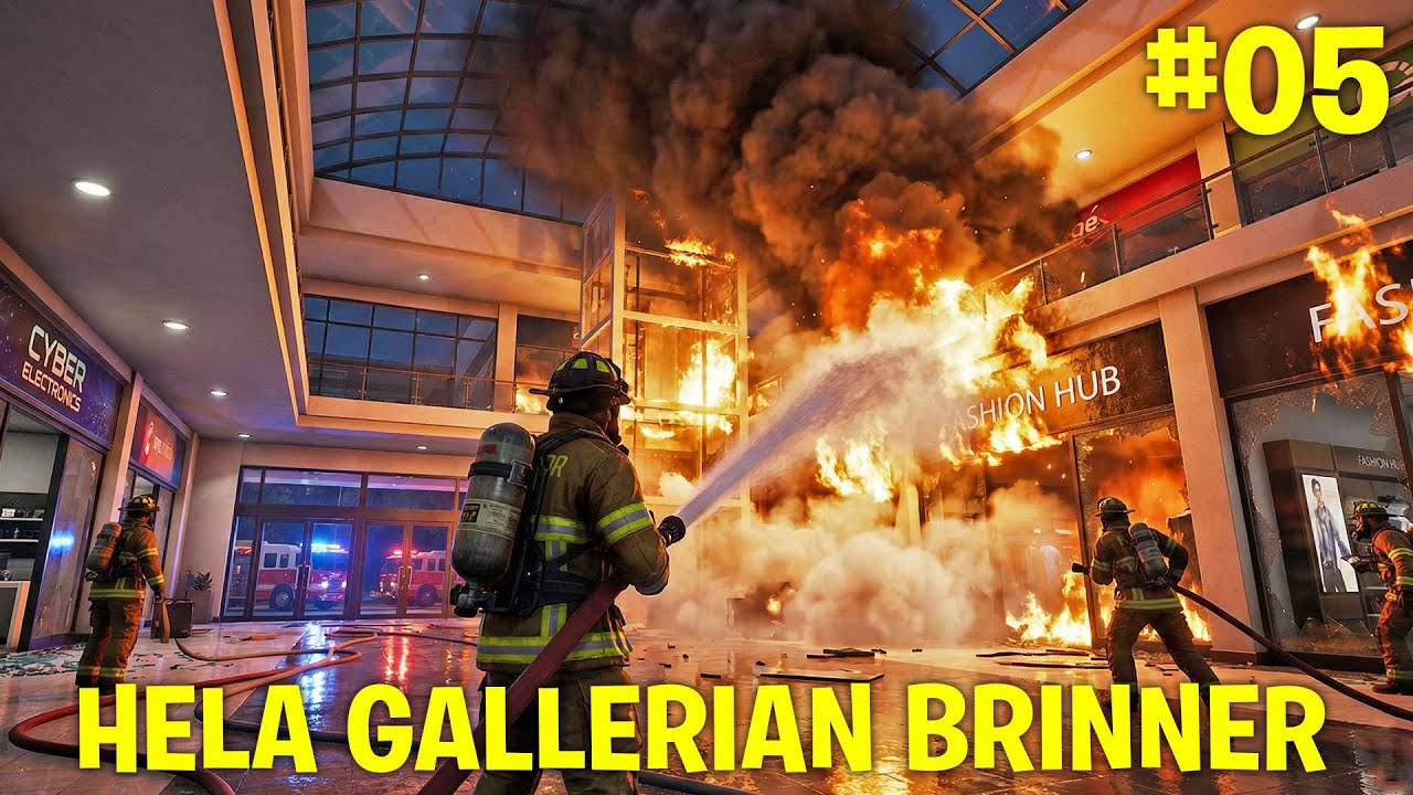 FIREFIGHTING SIMULATOR - VI SLÄCKER EN BRAND I EN STOR GALLERIA MED MASSA BUTIKER