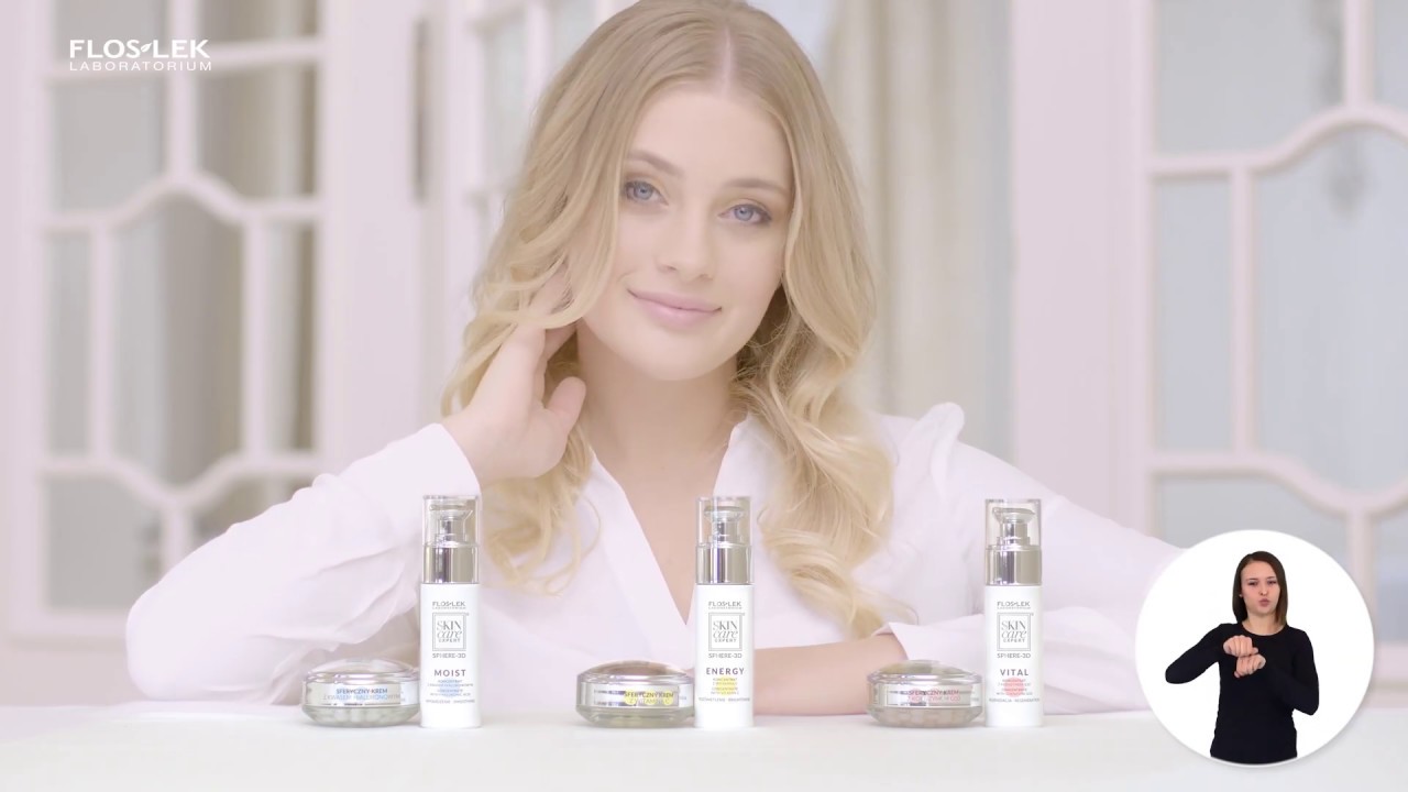 FLOSLEK SKIN care EXPERT SPHERE-3D Krem, serum, maseczka. Q10, kwas hialuronowy, wit C (jęz. migowy)