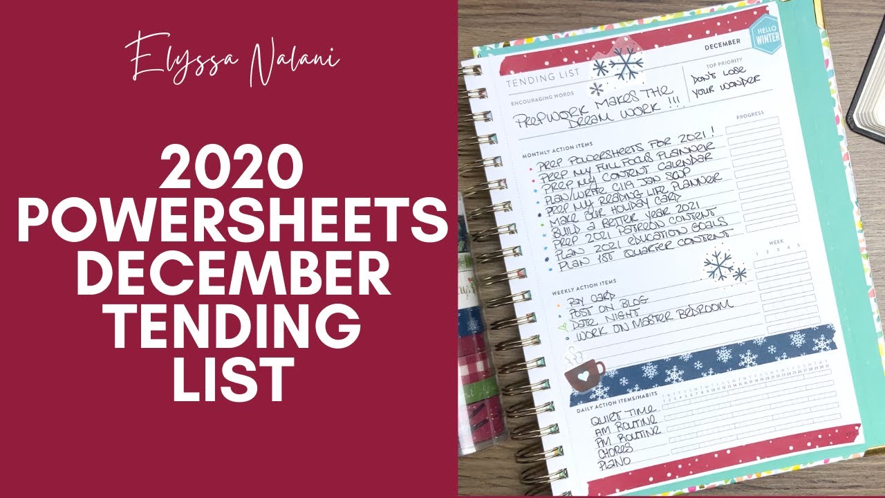 DECEMBER TENDING LIST | 2020 POWERSHEETS