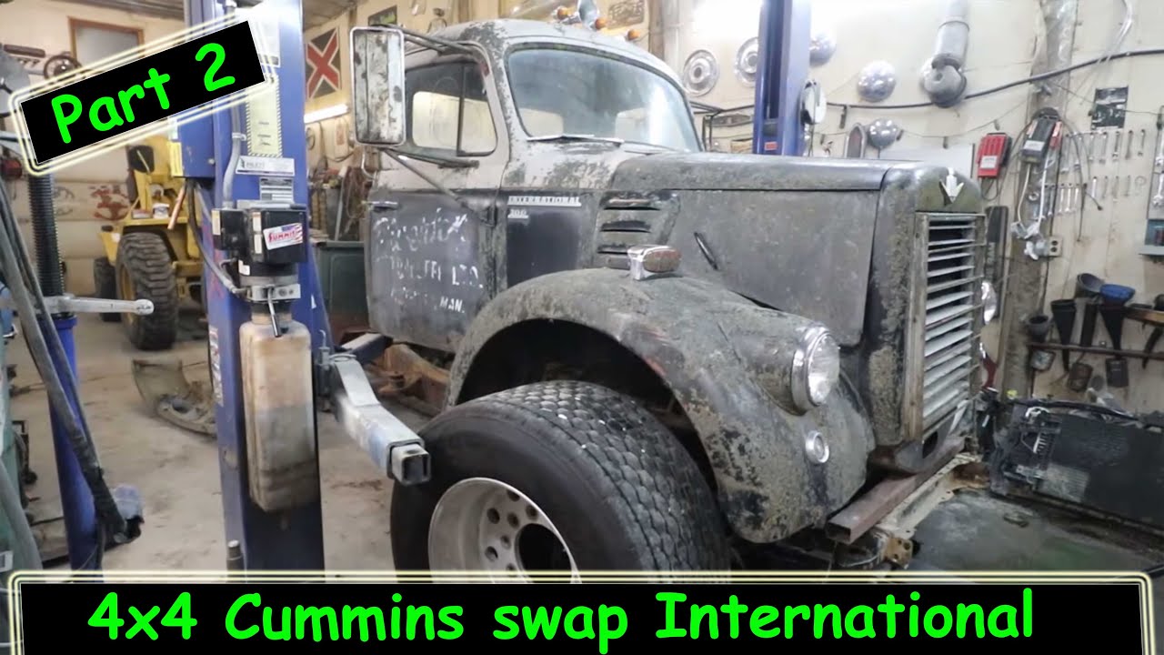 International Cummins 4x4 body swap crew cab project part 2 getting the body off the donor.