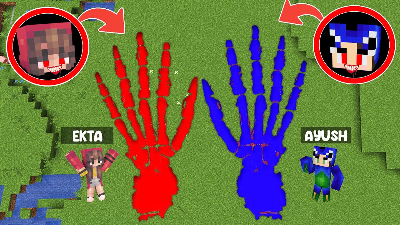 Ayush and Ekta Found their BIG SCARY FOOTPRINTS in Minecraft 😱