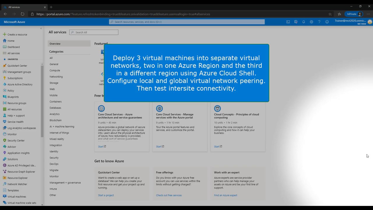 Azure - Configure local and global virtual network peering