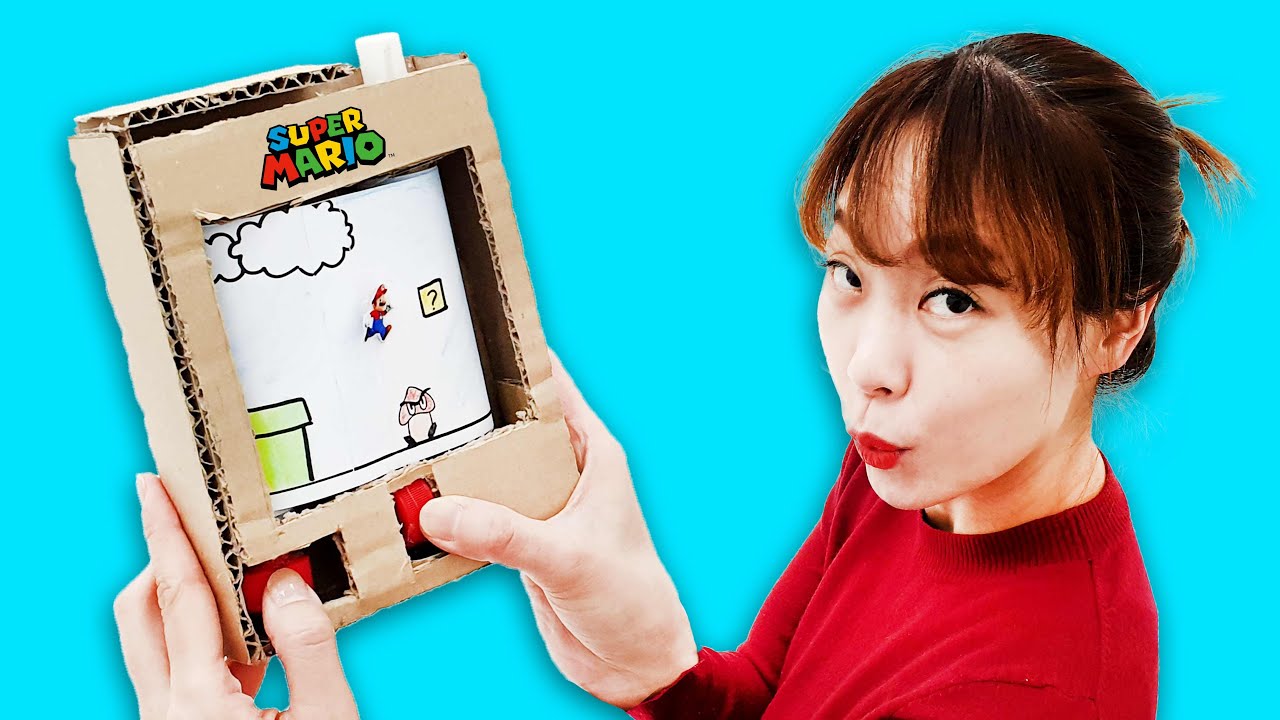 뿅! 뿅! 박스로 슈퍼마리오 게임기를 만들어 봤어요! 서은이 엄마의 슈퍼마리오 게임기 만들기 장난감 Making a Super Mario game console with a box