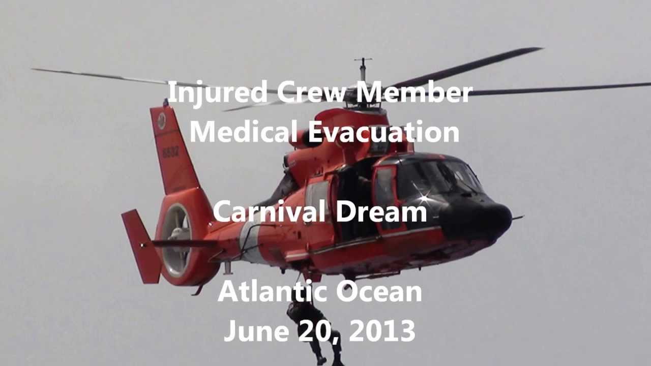 Medical Evacuation of Carnival Dream Crew Member, June 20, 2013  Severe Burn Victim