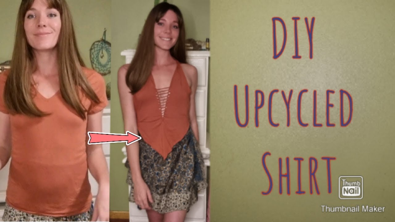 DIY cut weave halter top upcycle tshirt