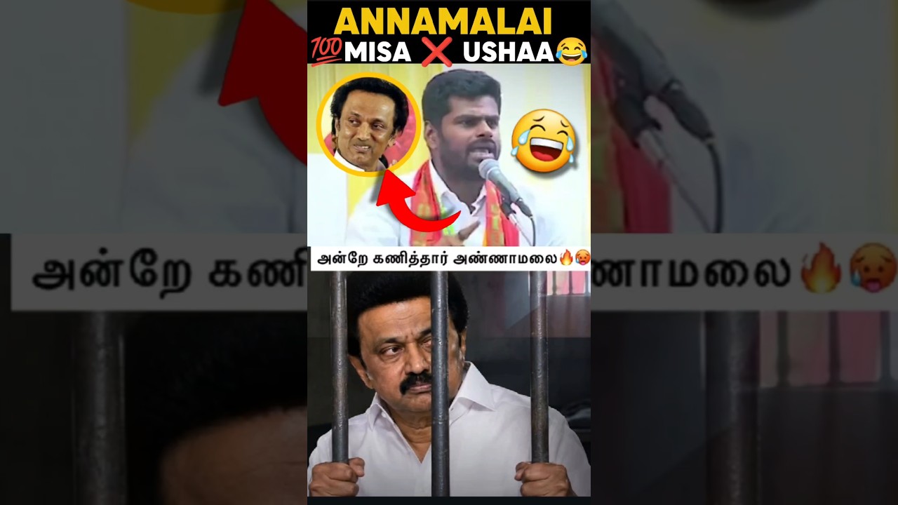Misa ❌ Usha 😂 Annamalai 🔥 #annamalai #misa #stalin #dmk #udhayanidhi #laughing #politics