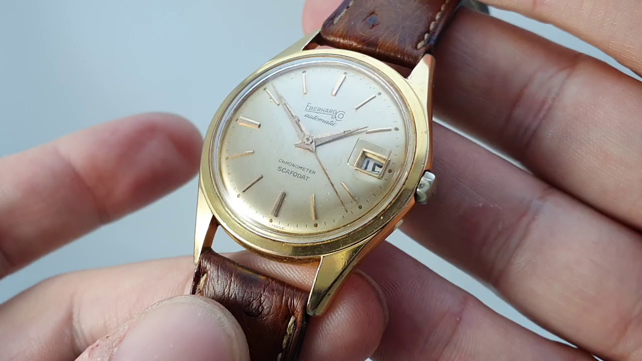 c1963 Eberhard & Co Scafodat Chronometer men's vintage watch