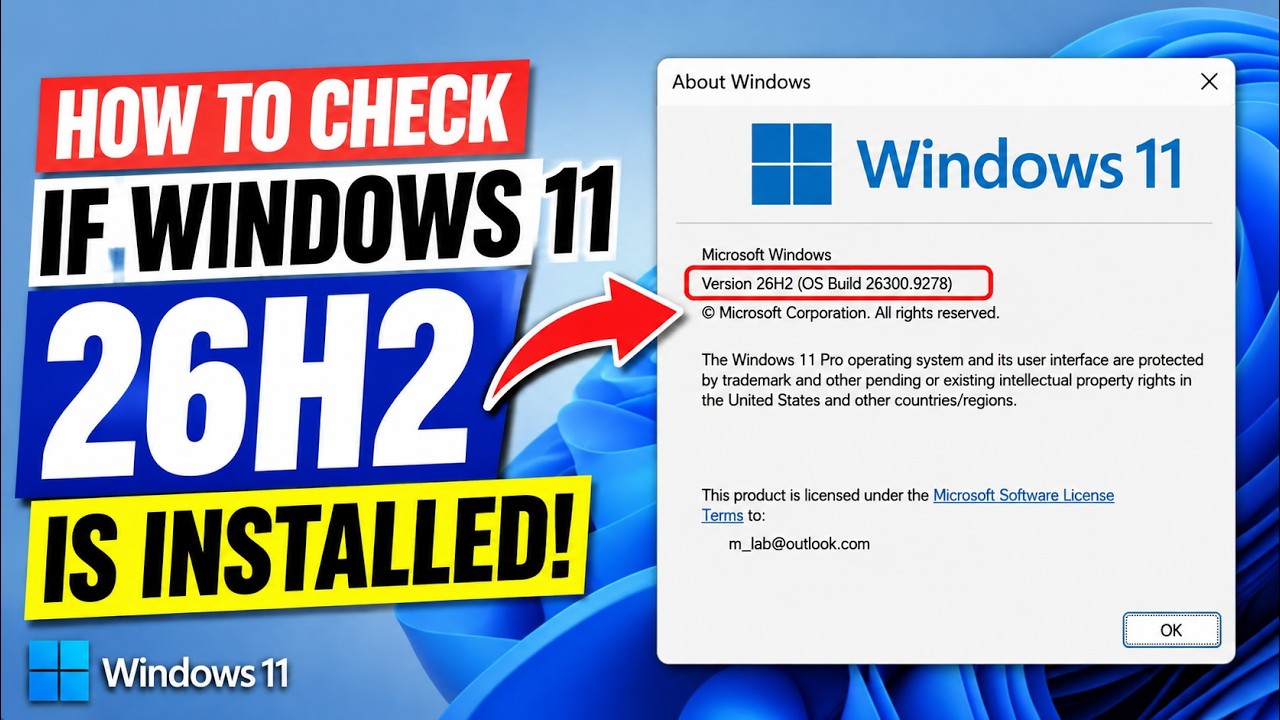 How to check if Windows 11 26H2 is installed on your PC
