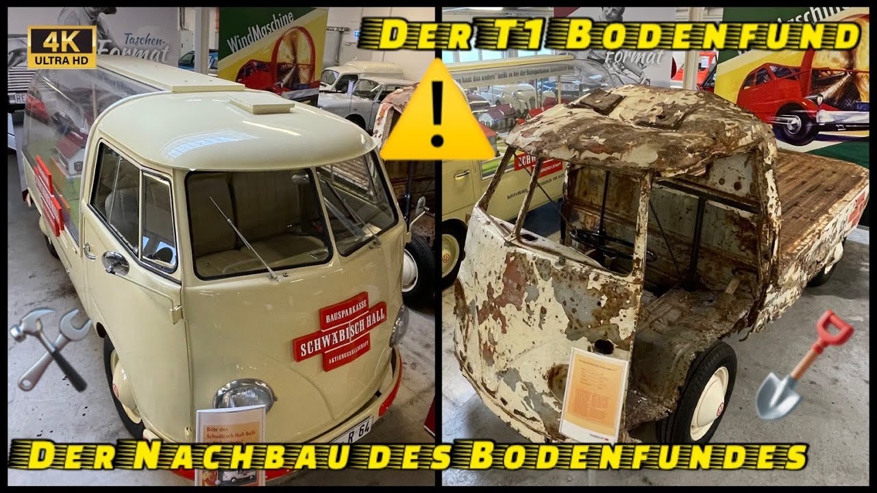 VW T1 Bodenfund und Nachbau des  Schwäbisch Hall Demo Pritschenwagens im PS Speicher - #vwbus