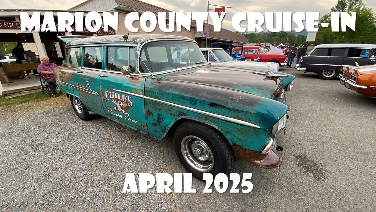 MARION COUNTY CRUISE-IN - Whitwell, Tennessee - April 2025 - Hot Rods & Classics - Tri-Five Chevy's