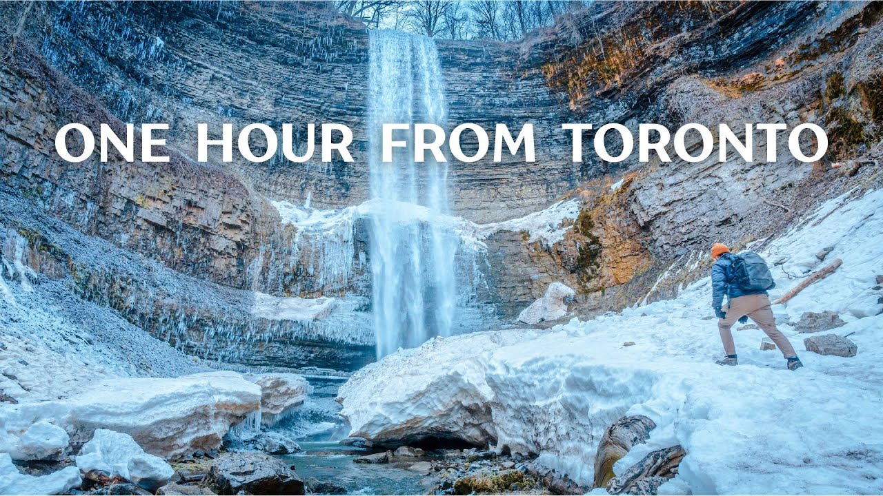 Canadian Winter Waterfall Hike Near Toronto Ontario | Tews Falls