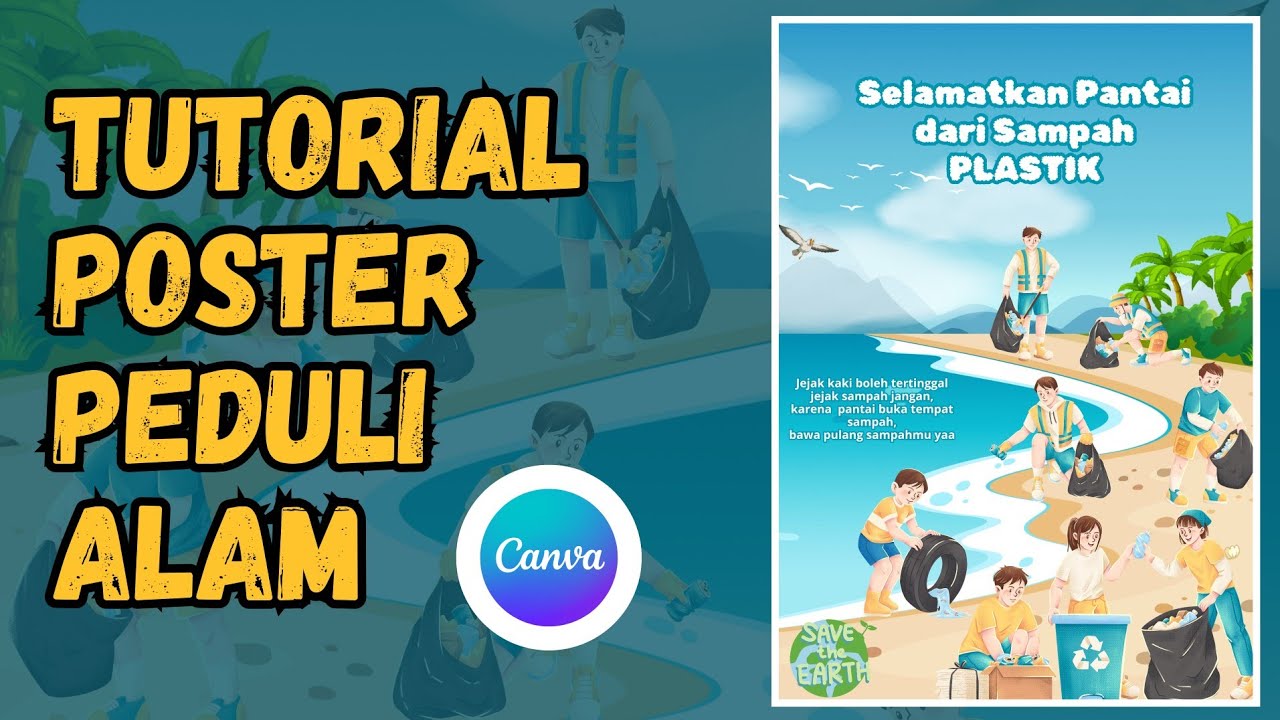 Cara Bikin Poster Membersihkan Lingkungan  di Canva 