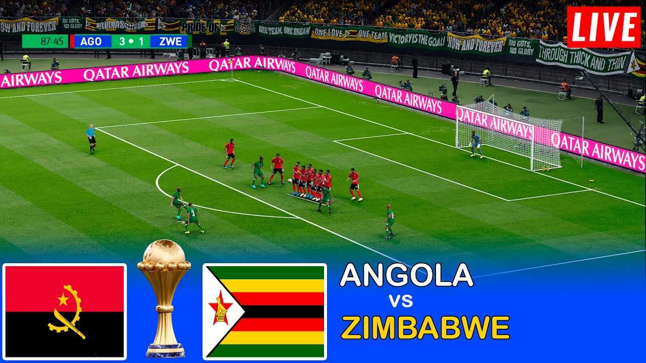 ANGOLA vs ZIMBABWE | CAF African Nations Cup 25/26 | Full Match Simulation & Prediction PES