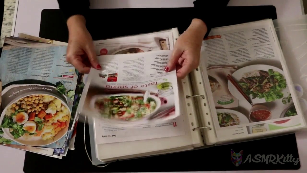 Sorting recipes into binder. Paper shuffling | ASMR silent, no talking